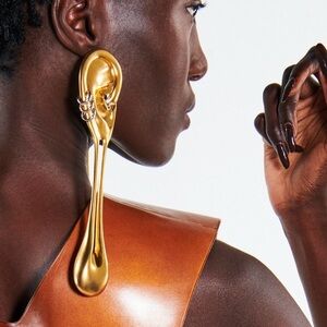 Schiaparelli Style Long Earlobe Drop Earrings